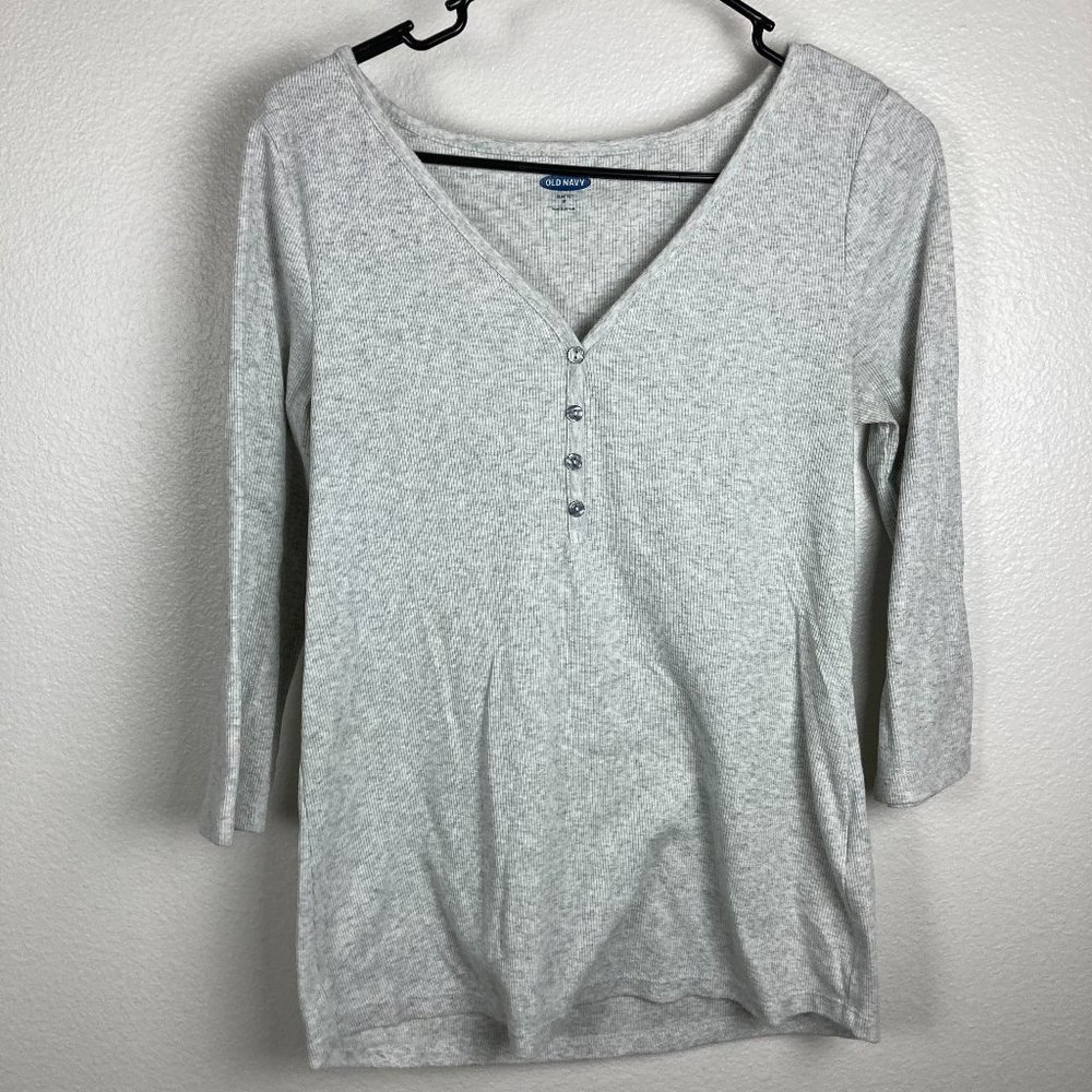 3/$20 Old Navy Ribbed Henley Top Size M